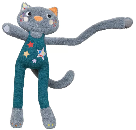 Peluche doudou Elastoc le chat acrobate