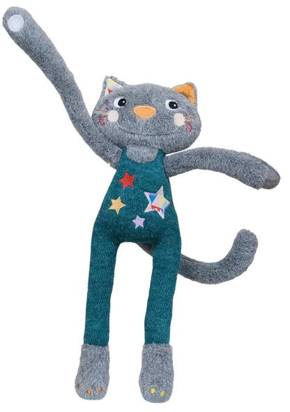 Peluche doudou Elastoc le chat acrobate