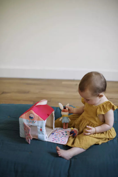 Jouet d'eveil Maison d'activités en tissu GABIN LAPIN