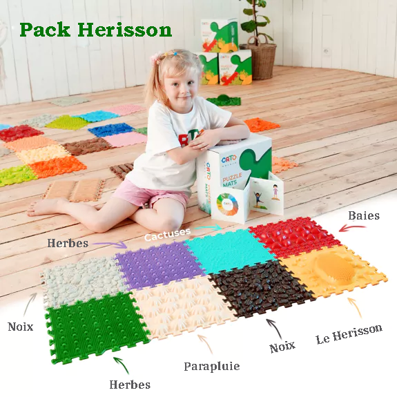 Tapis de sol puzzle orthopédique - Pack "Hérisson"