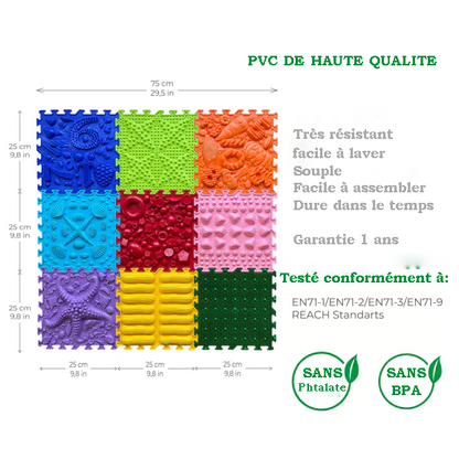 Tapis de sol puzzle orthopédique - Pack "Mélodie arc en ciel"