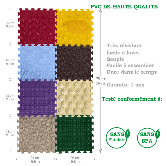 Tapis de sol puzzle orthopédique - Pack "Hérisson"